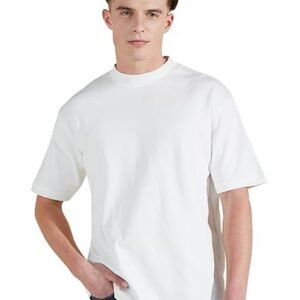 Cottrixs Men's Solid Cotton Oversized Round Neck Tshirt | Half Sleeve | Plain