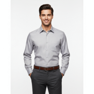 Cottrixs Lite Gray Silk Cotton Shirt