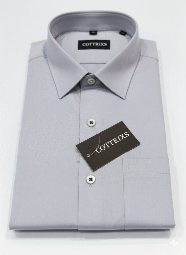 Cottrixs Lite Gray Silk Cotton Shirt
