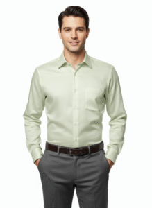 Cottrixs Lite Parrot Green Silk Cotton Shirt